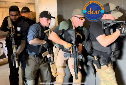Tactical team performs CQB drill during ProQual Level 6 Hostile Environment training, preparing for real-world threats.